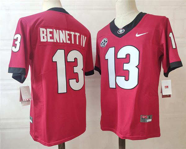 Men Georgia Bulldogs 13 Bennettiv Red Nike 2025 NCAA Jersey